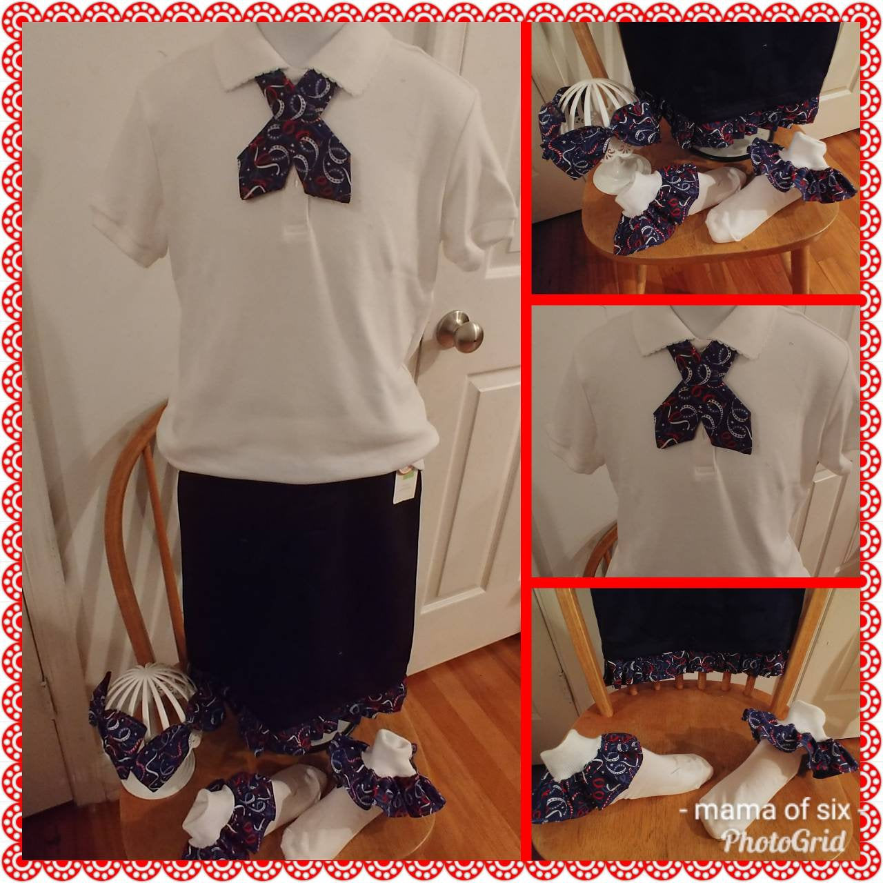 Happy face ,vamp girl. school birthday school tie  Bowtie socks and hair bow headband This can be added to an y tutu outfit except the tutu dr. ..