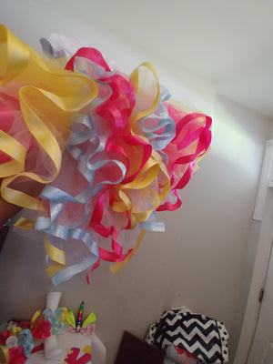 Tutu with a horizontal ribbon train