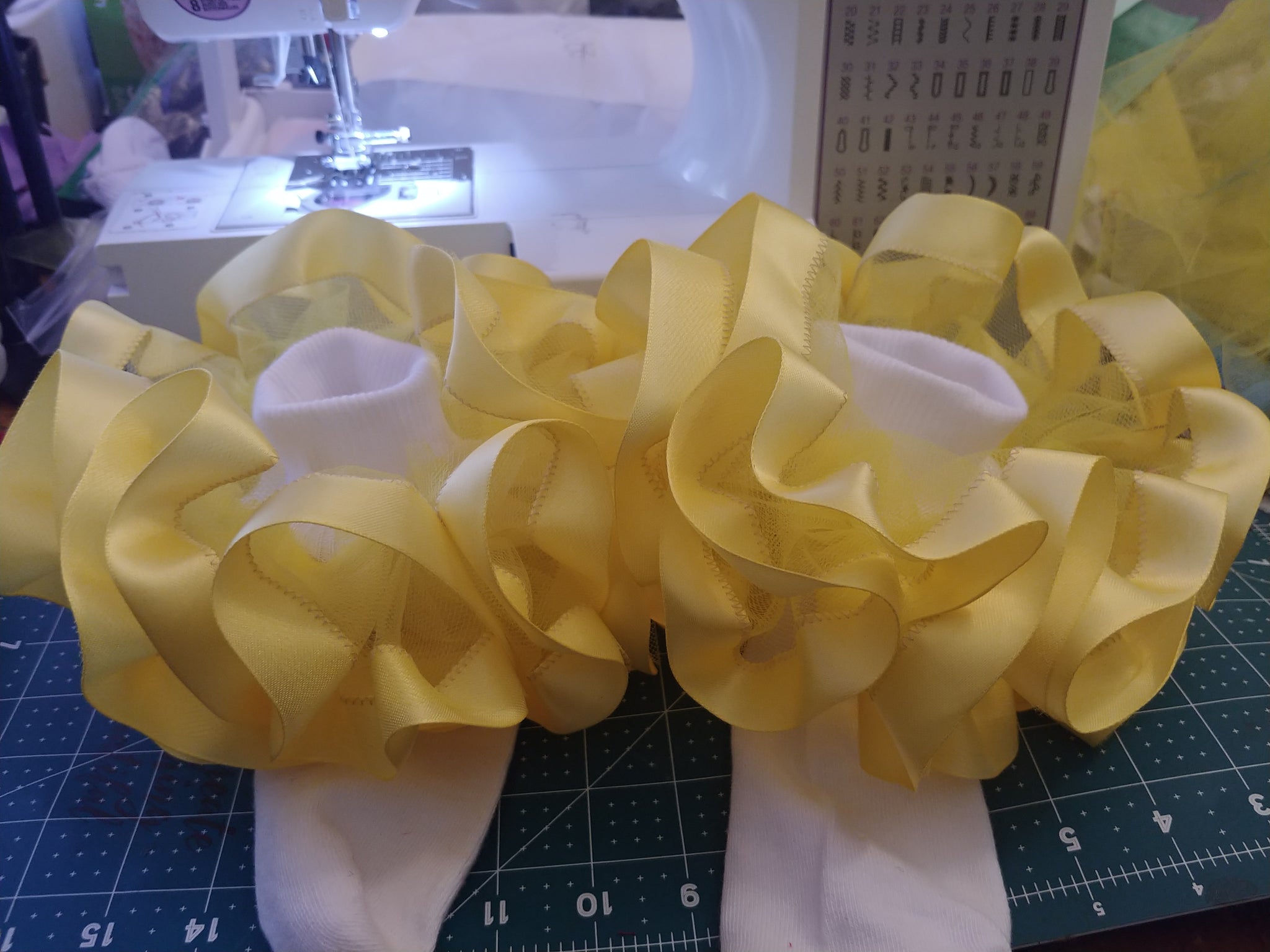 Ribbon  trim tulle.  nesha's socks. All children sizes. Birthday.Church. School