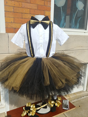 Happy face mouse turtles Suspenders and Bowtie. Tutu Set.  birthday graduation