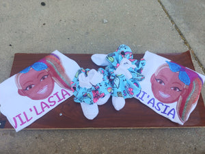 Fabric kitty,vamp,  Patrol nesha's socks and hair bow.