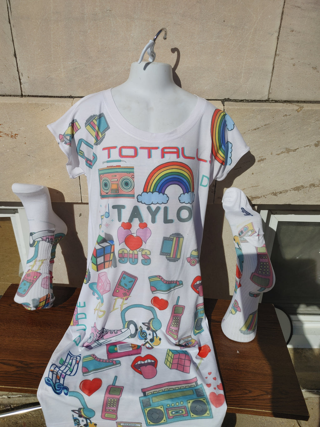 Custom regular or shirt dress with matching socks