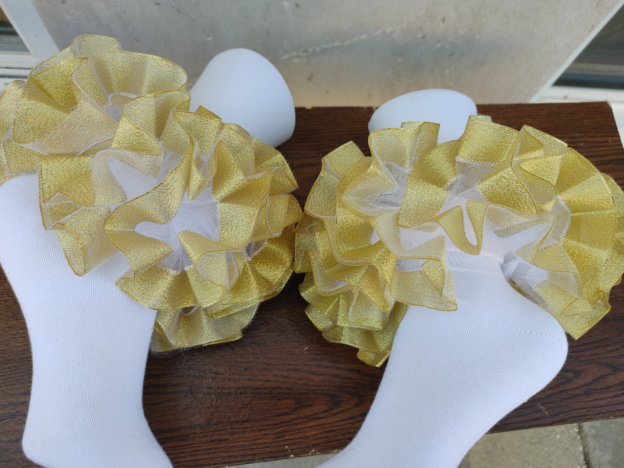 Ribbon  trim tulle.  nesha's socks. All children sizes. Birthday.Church. School