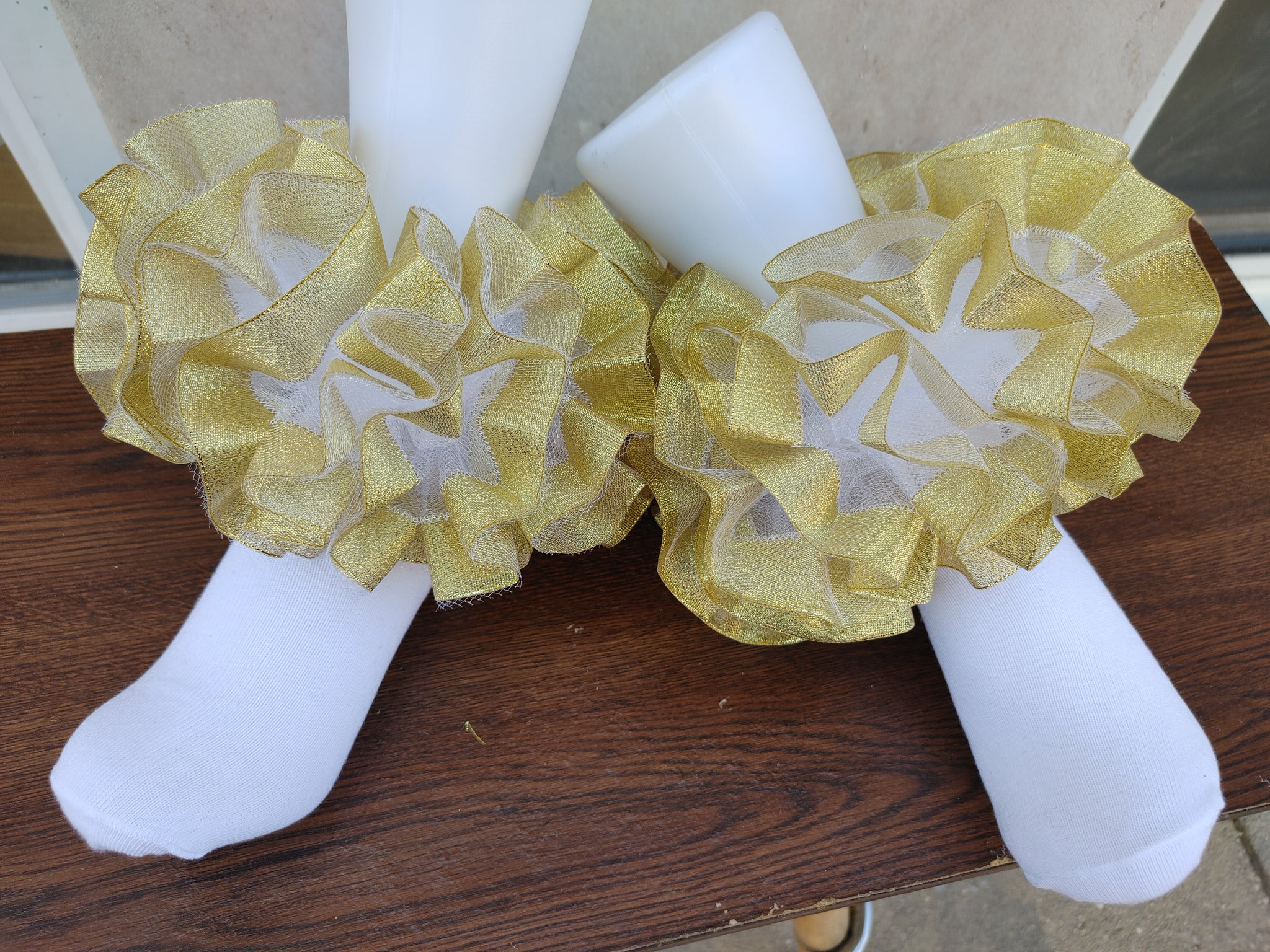 Ribbon  trim tulle.  nesha's socks. All children sizes. Birthday.Church. School