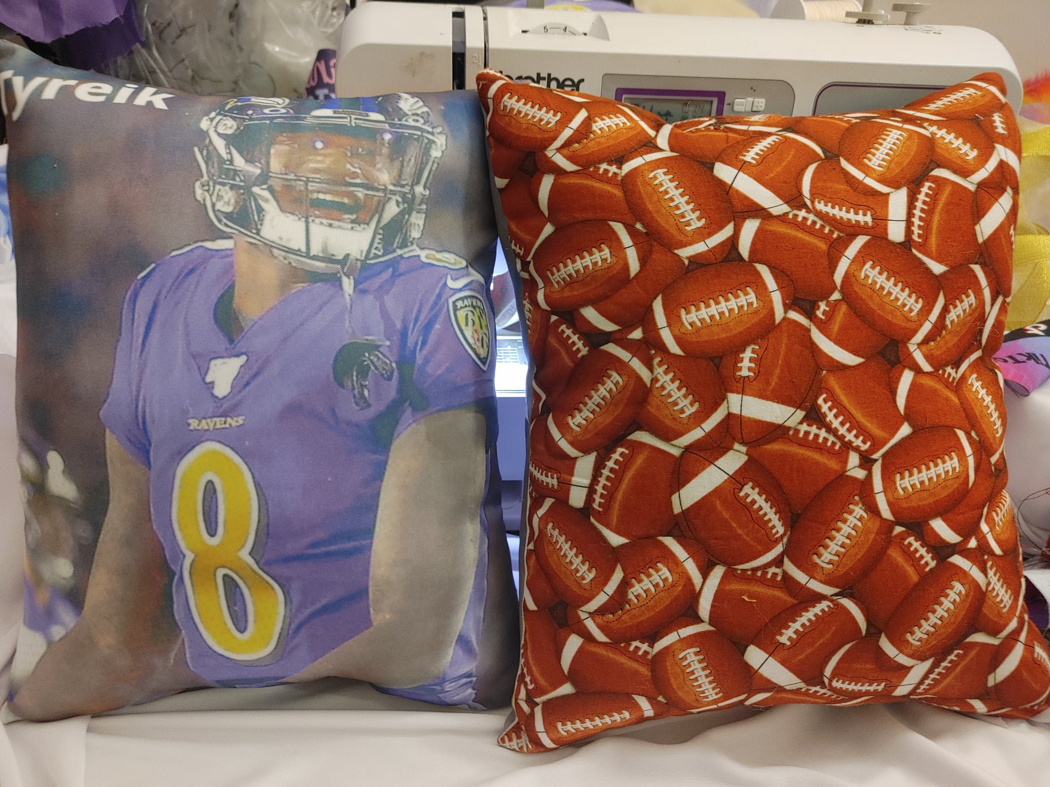 Custom throw  Pillow. Ravens,sports, cartoon, black girl magic, cars, trains, baby shark