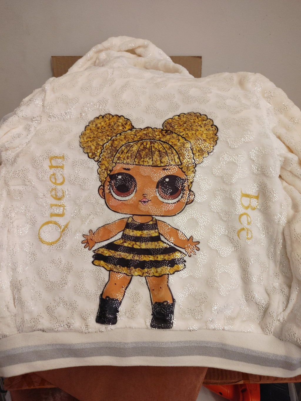 Fleece cream or light custom  jacket