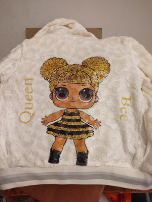 Fleece cream or light custom  jacket