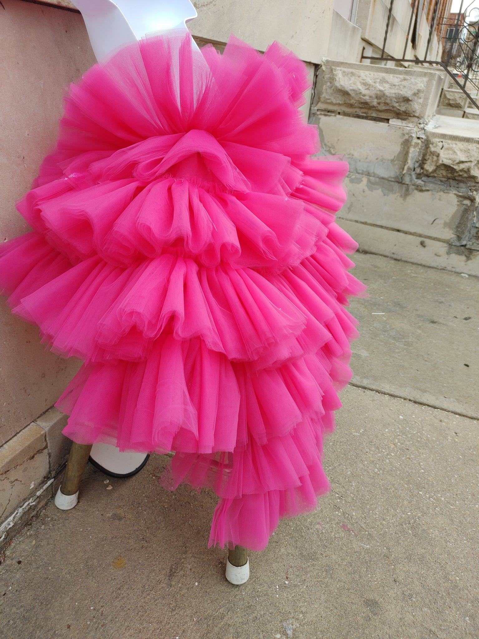 Famous female Rappers daughter multiple ruffle layer train for a  tutu