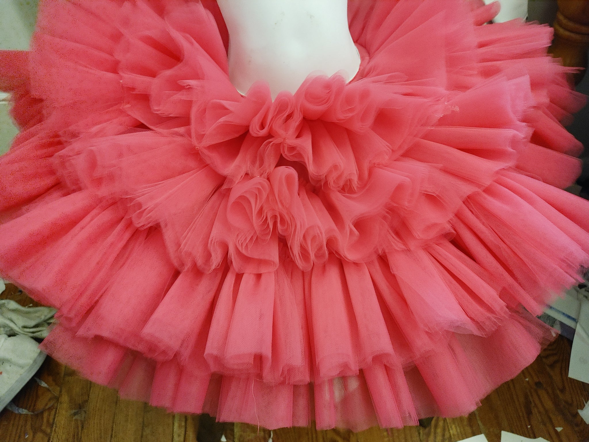 Famous female Rappers daughter multiple ruffle layer train for a  tutu