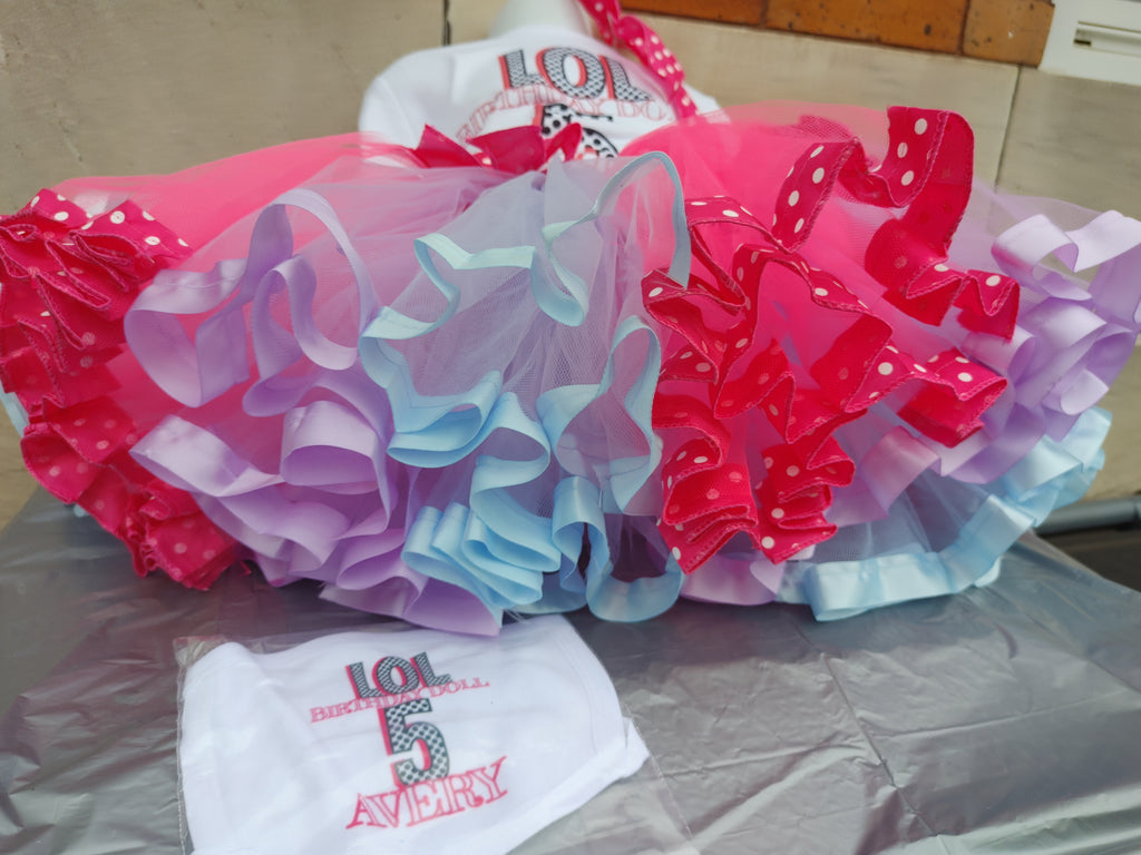 Curly Ribbon trim tutu  frozen