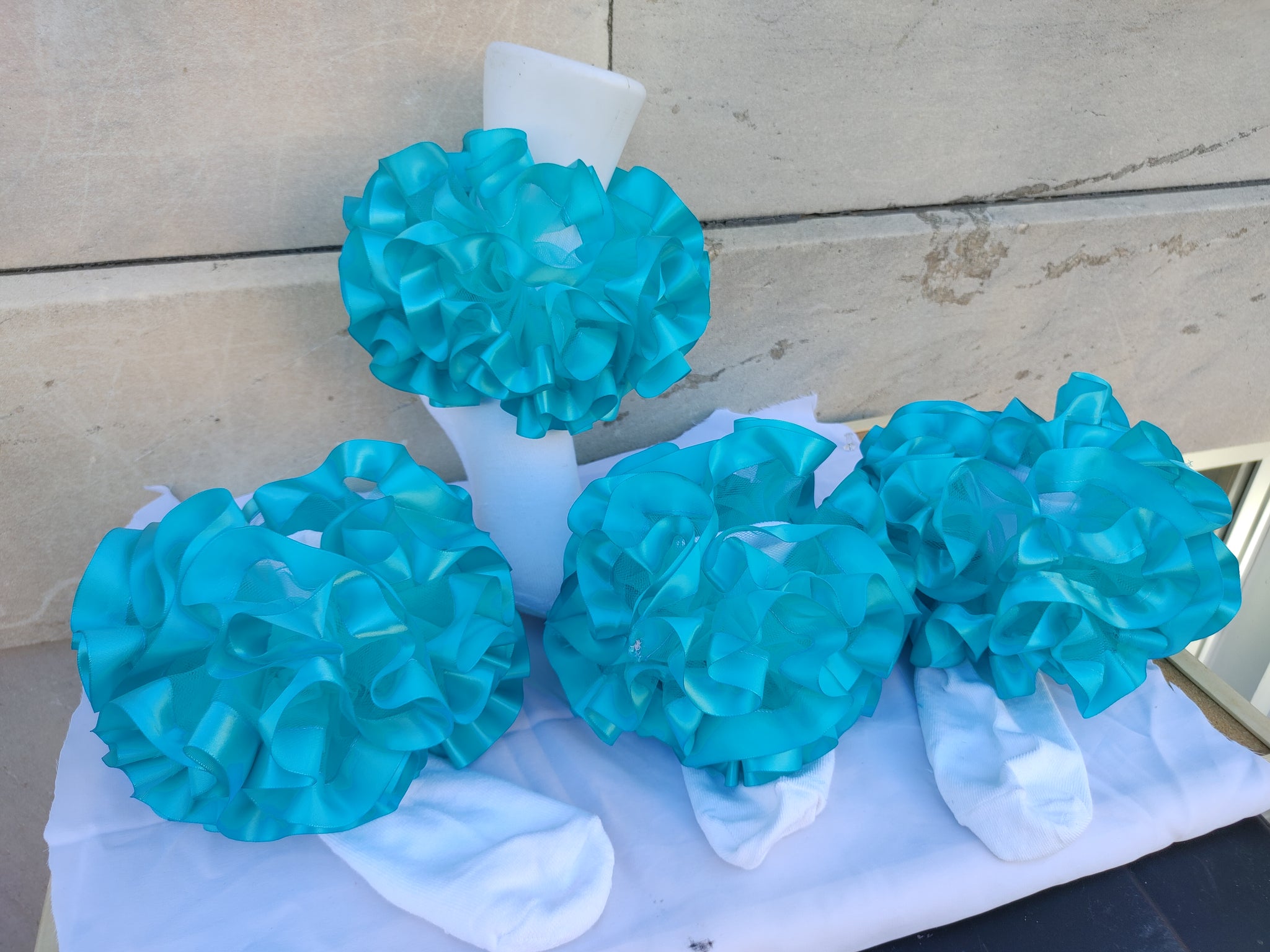 Ribbon  trim tulle.  nesha's socks. All children sizes. Birthday.Church. School