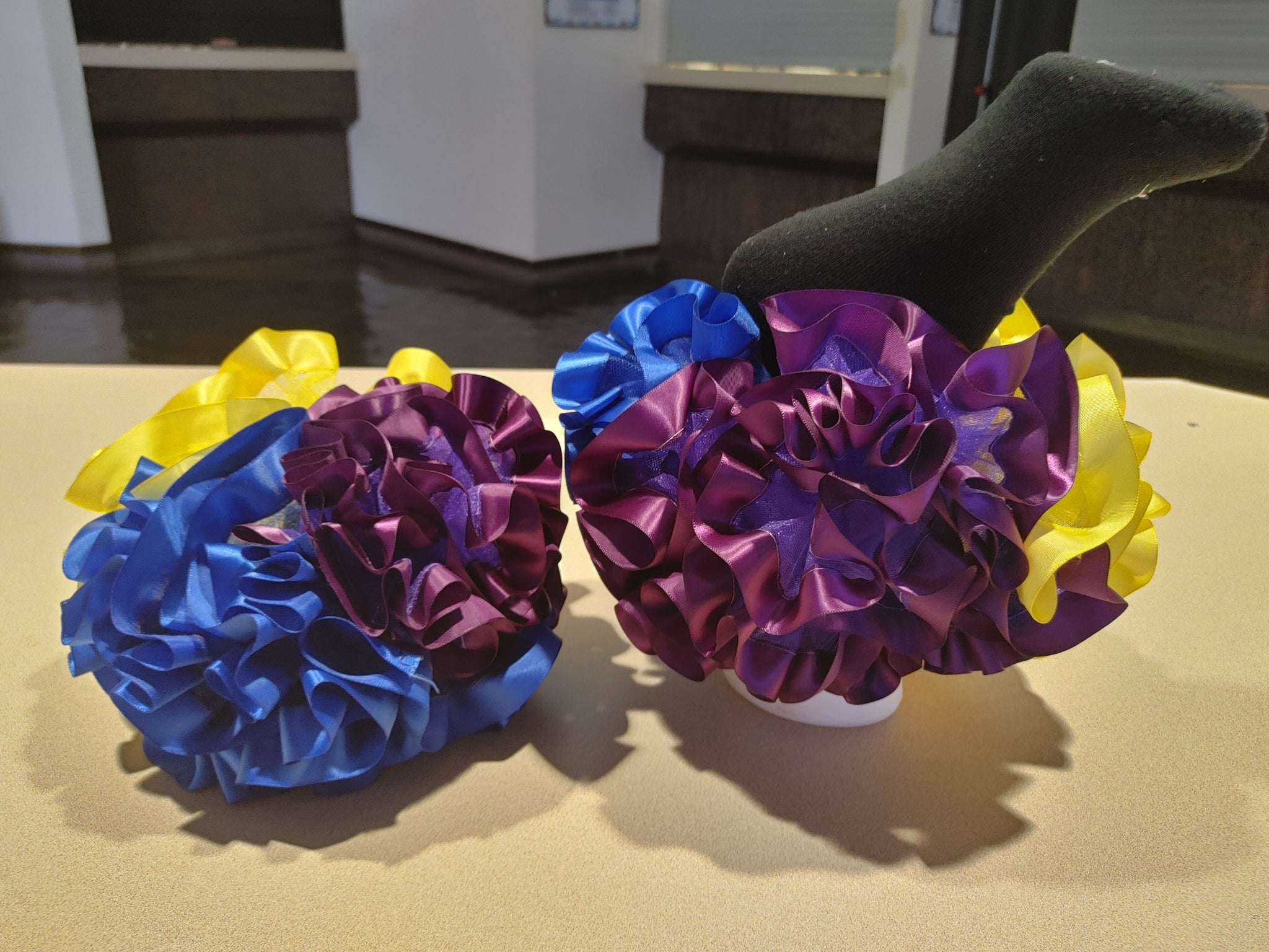 Ribbon  trim tulle.  nesha's socks. All children sizes. Birthday.Church. School