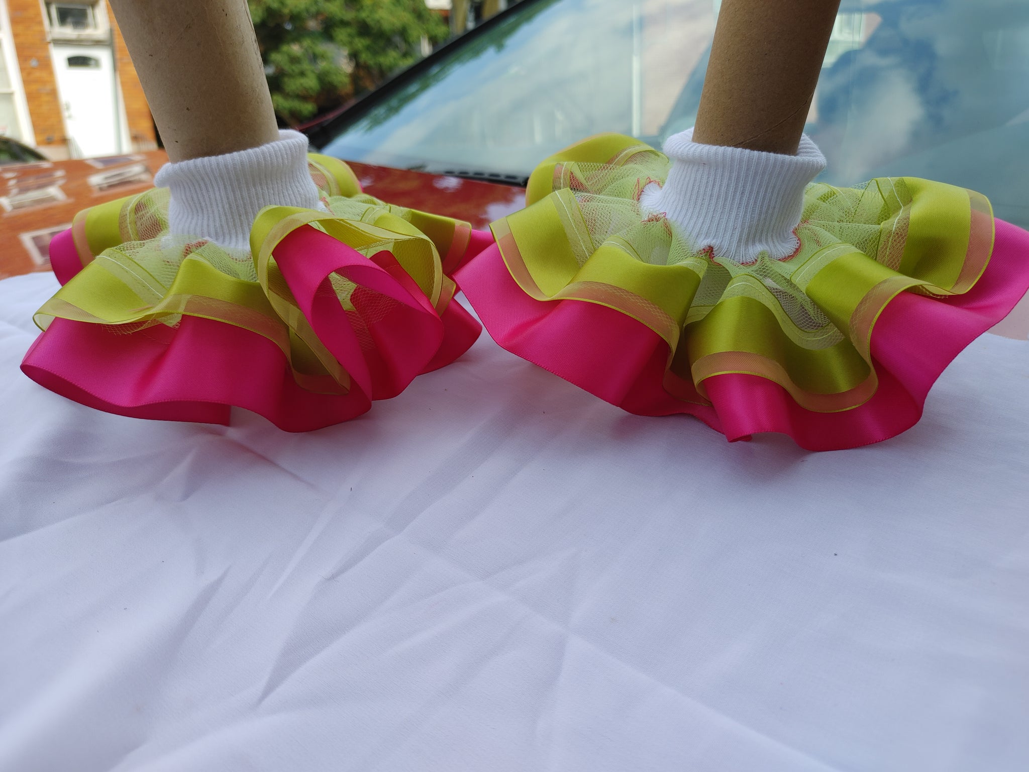 Double layer tulle ribbon nesha's socks