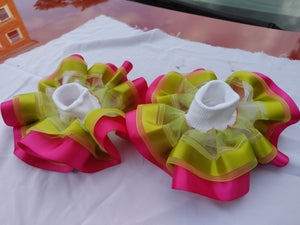 Double layer tulle ribbon nesha's socks