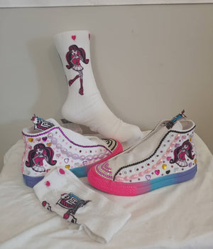 Boy Canvas style shoe design. Fabric designs with lil to no bling birthday. Christmas gift