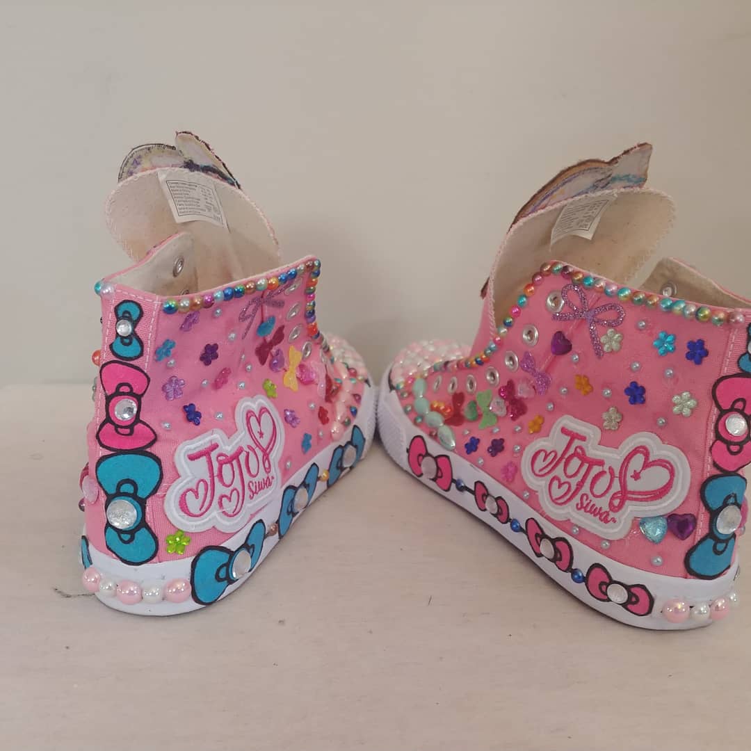 Bling Canvas style shoe design. Fabric and bling birthday. Christmas gift