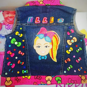 Personalized  Jojo inspired Jean vest jacket birthday gift.