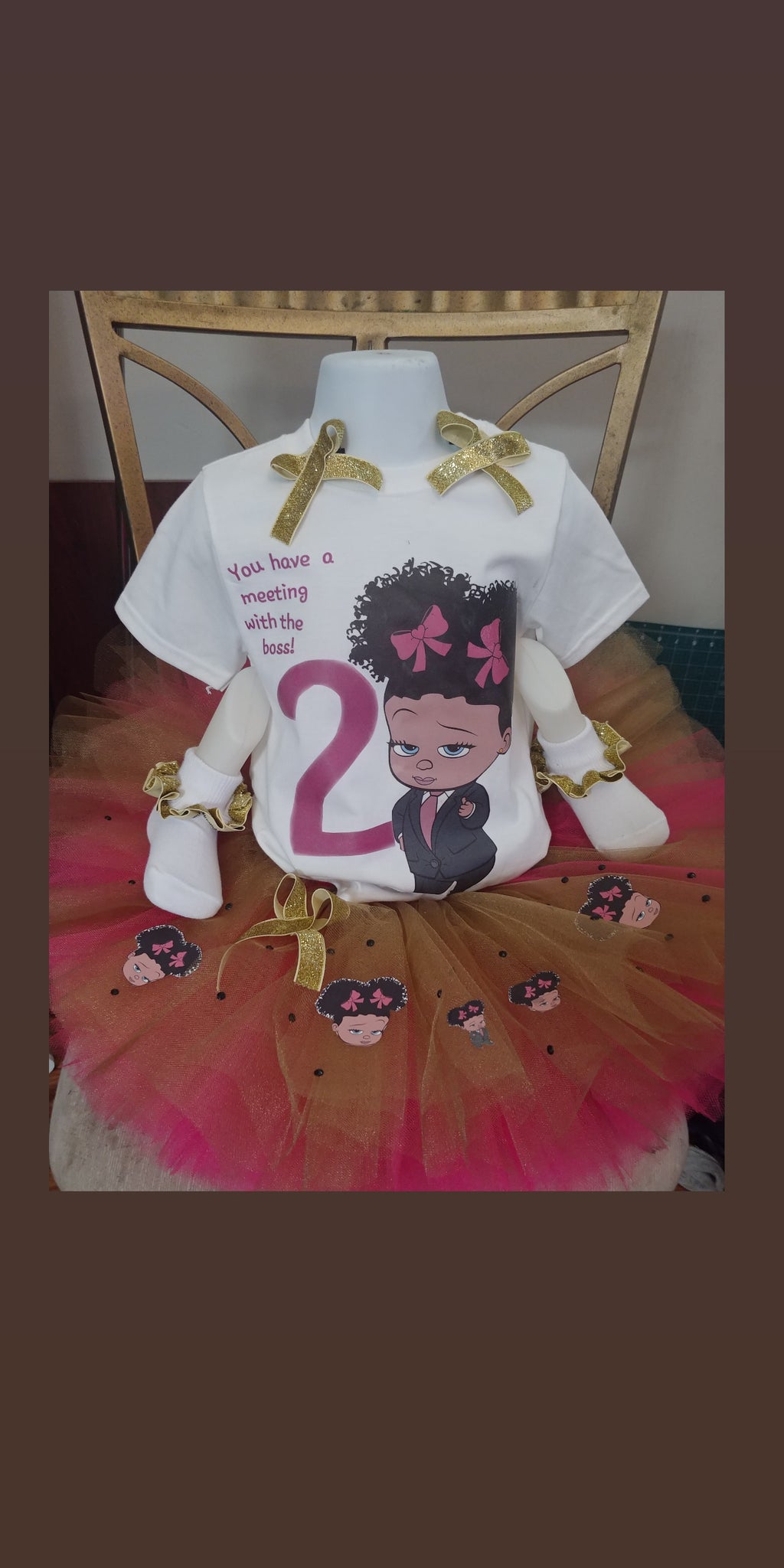 Boss tutu outfit event, birthday baby