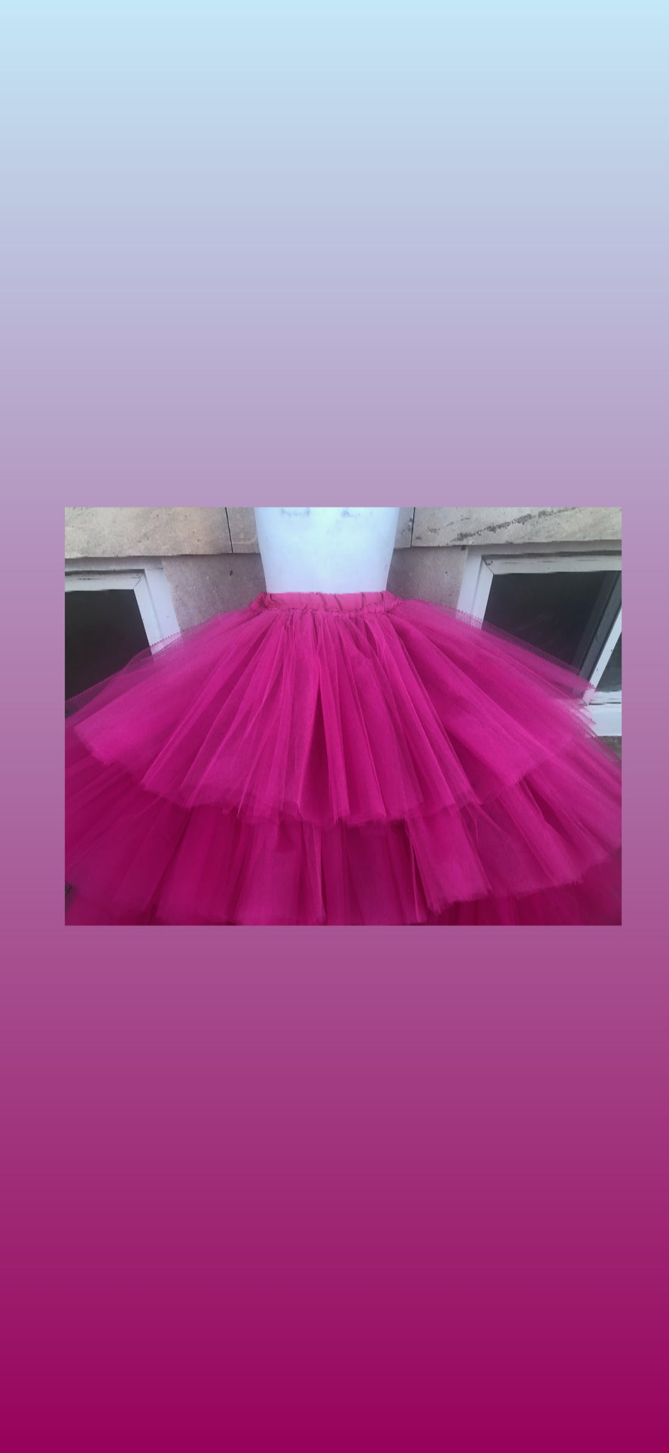 Famous female Rappers daughter multiple ruffle layer train for a  tutu
