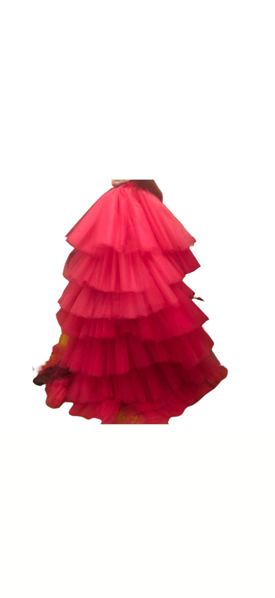 Famous female Rappers daughter multiple ruffle layer train for a  tutu