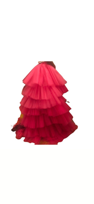 Famous female Rappers daughter multiple ruffle layer train for a  tutu
