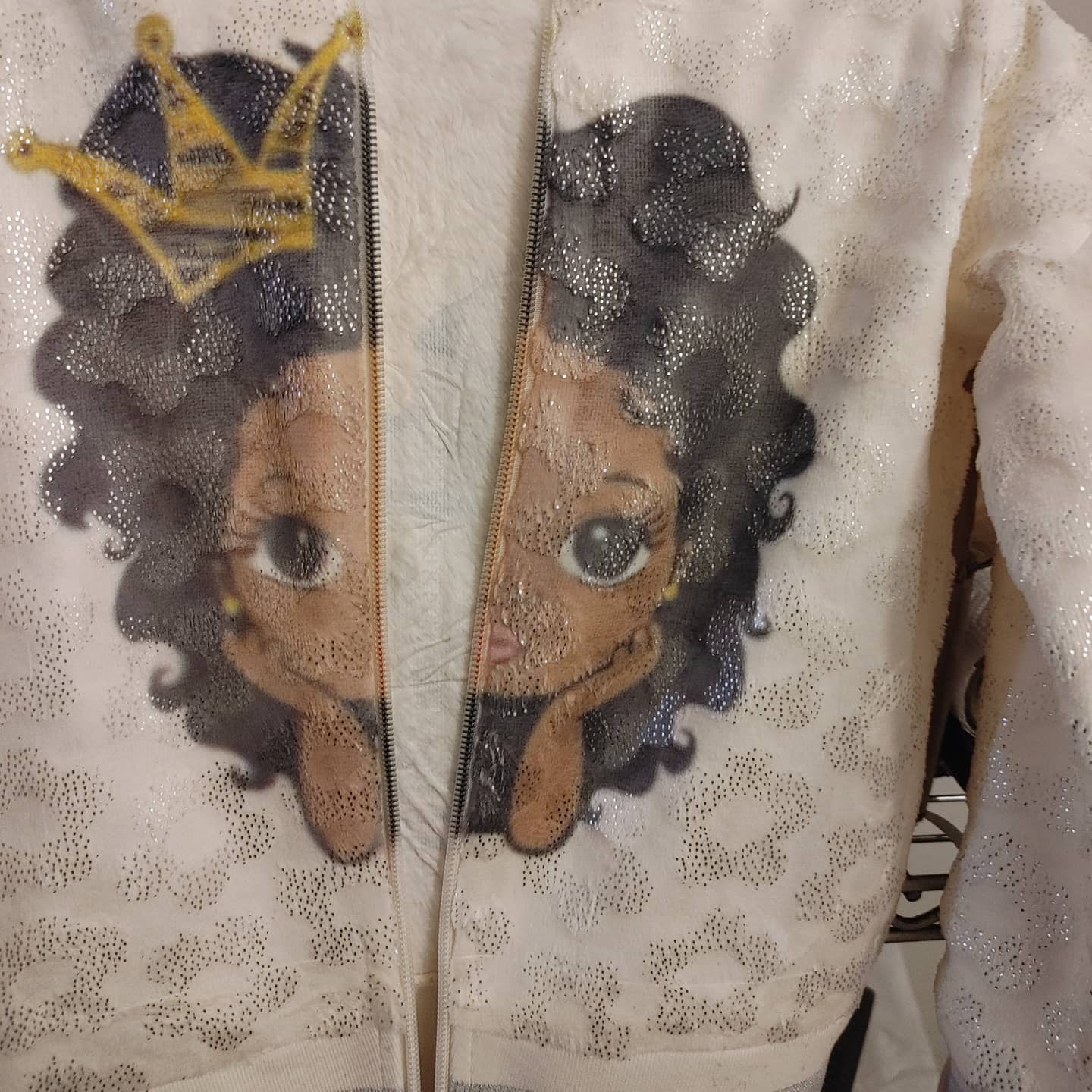 Fleece cream or light custom  jacket