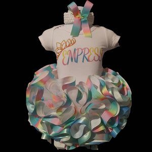 pastel or dark rainbow ribbon tutu