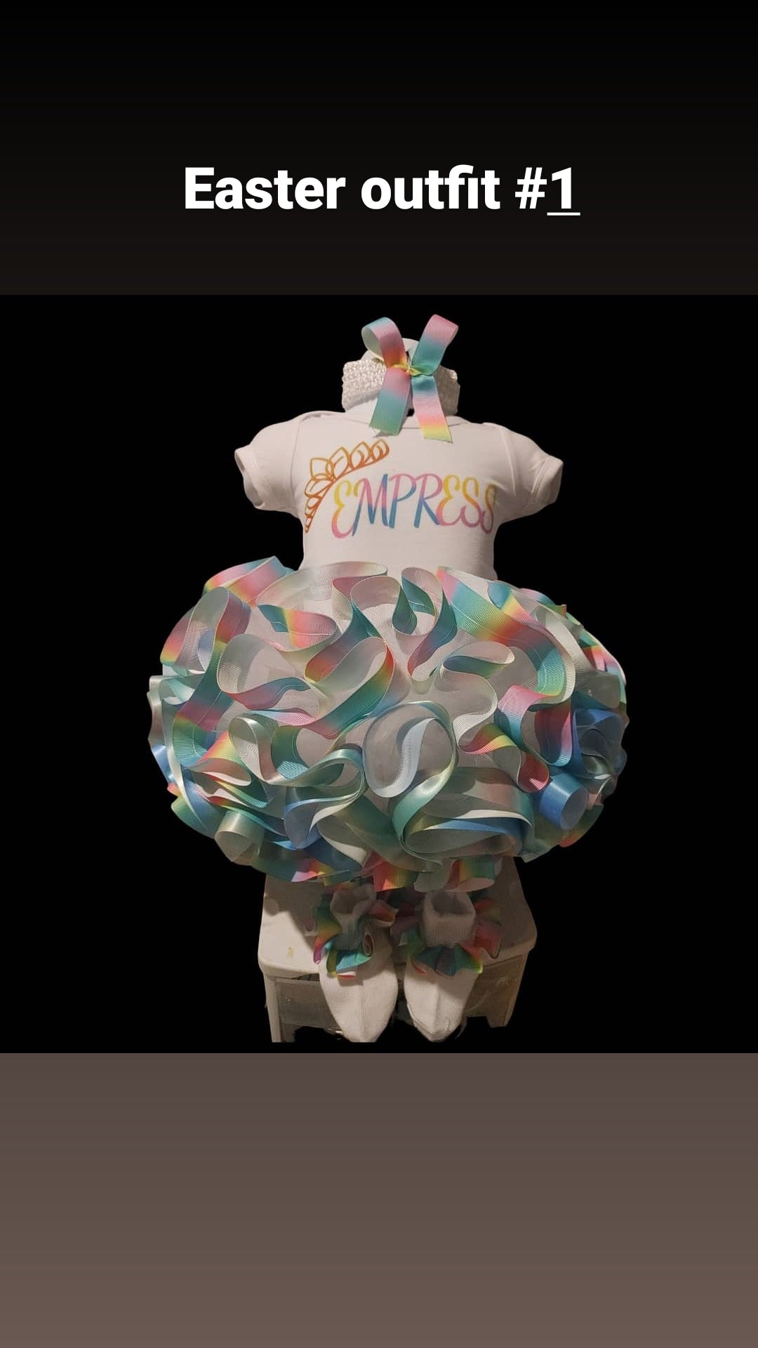 pastel or dark rainbow ribbon tutu