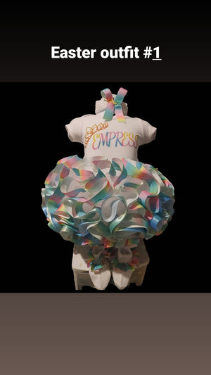 pastel or dark rainbow ribbon tutu