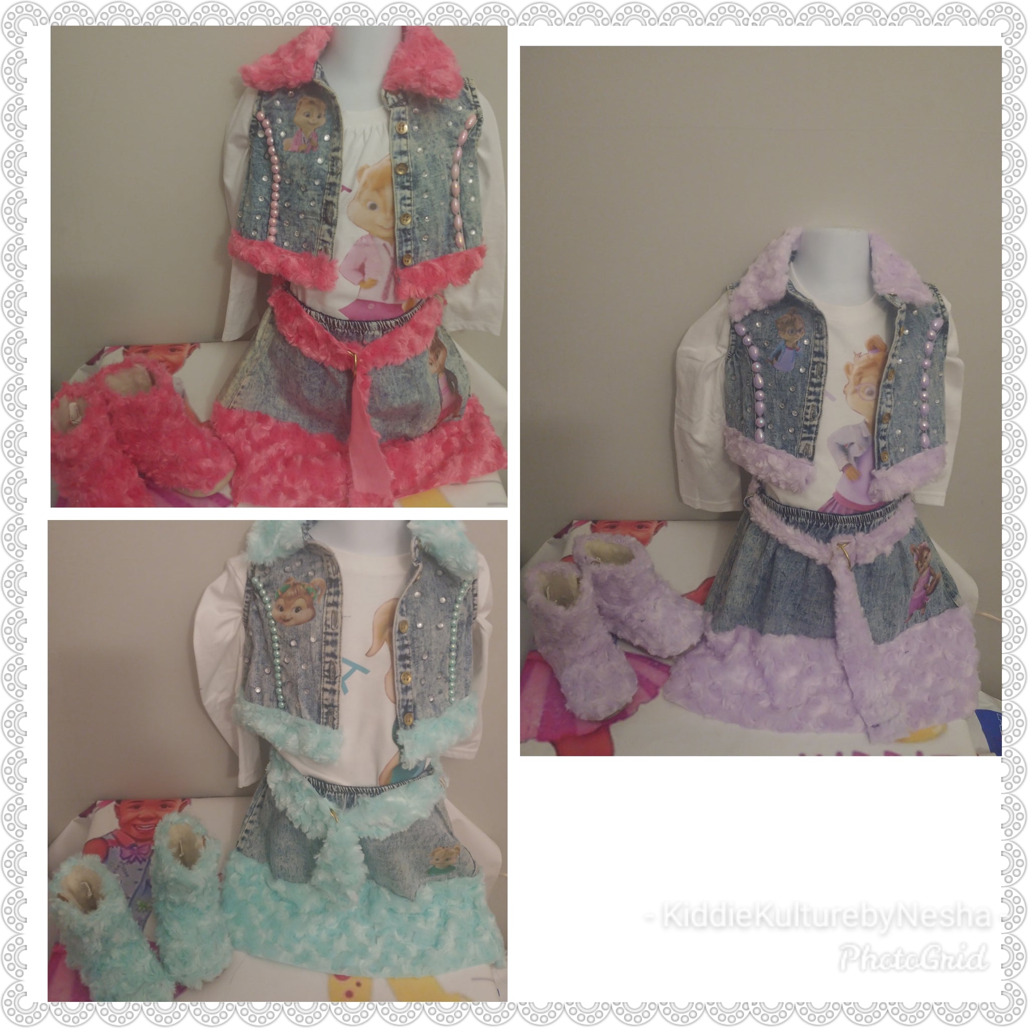 Complete jean fur outfits chipetts