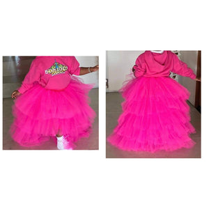 Famous female Rappers daughter multiple ruffle layer train for a  tutu