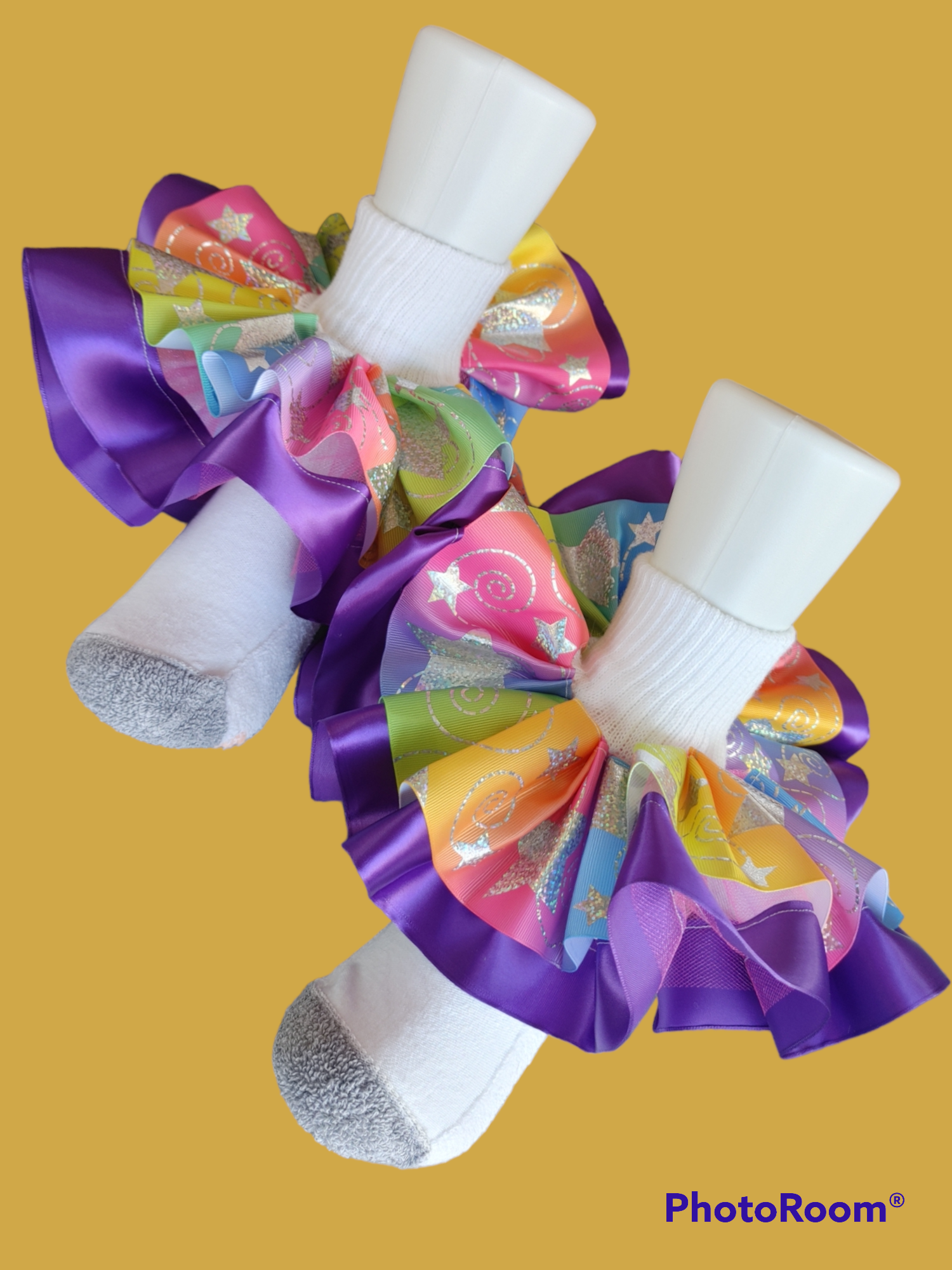 Double layer tulle ribbon nesha's socks