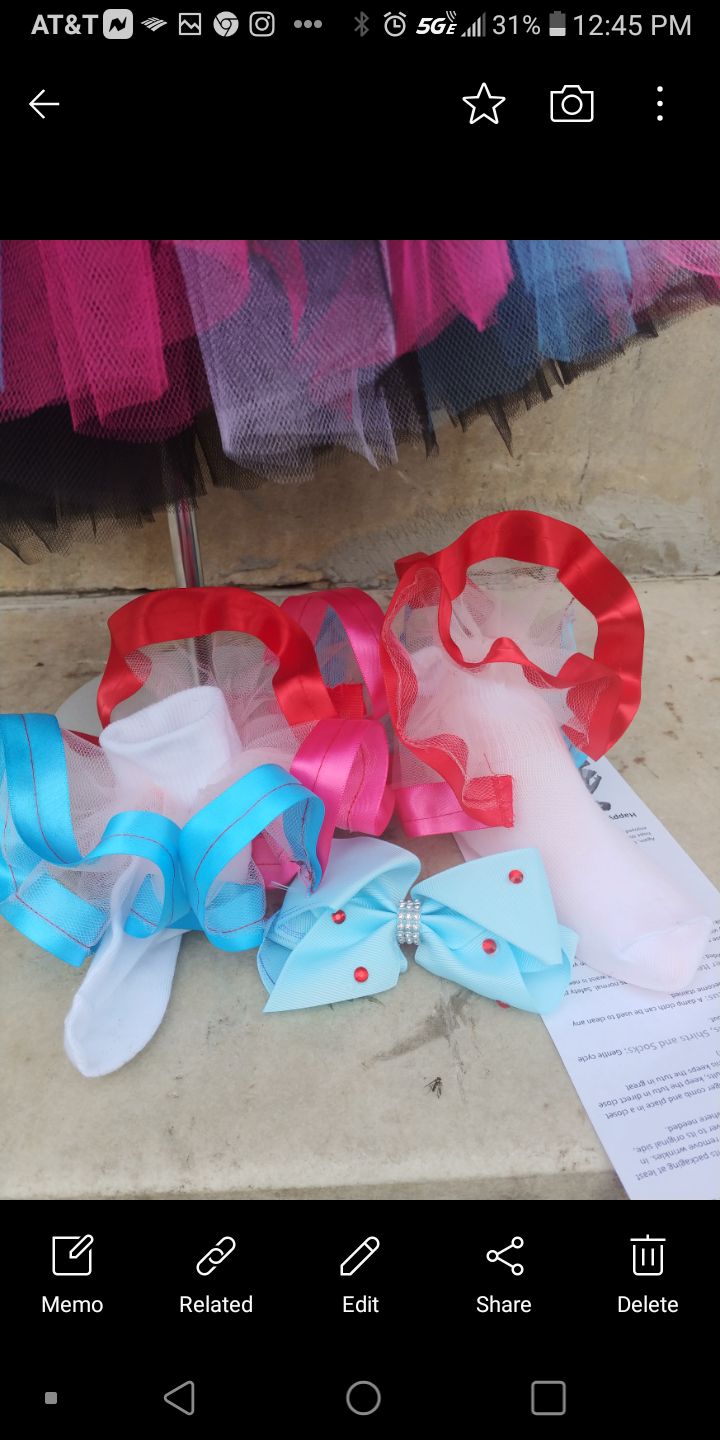 Single  layer tulle ribbon nesha's socks