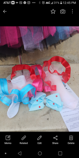 Single  layer tulle ribbon nesha's socks