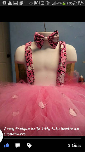 Happy face mouse turtles Suspenders and Bowtie. Tutu Set.  birthday graduation