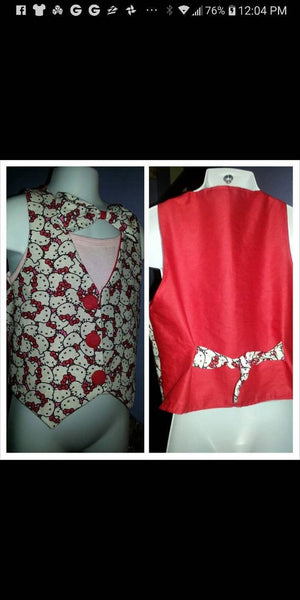 Child Vest and bowtie suspenders with matching hat. Any style bowtie any character