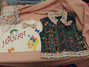 Personalized unique rare Jojo  inspired Jean vest jacket birthday gift.