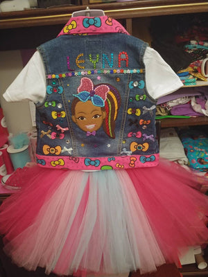 Personalized Brown girl magic or a brown Jo inspired Jean vest jacket birthday gift.