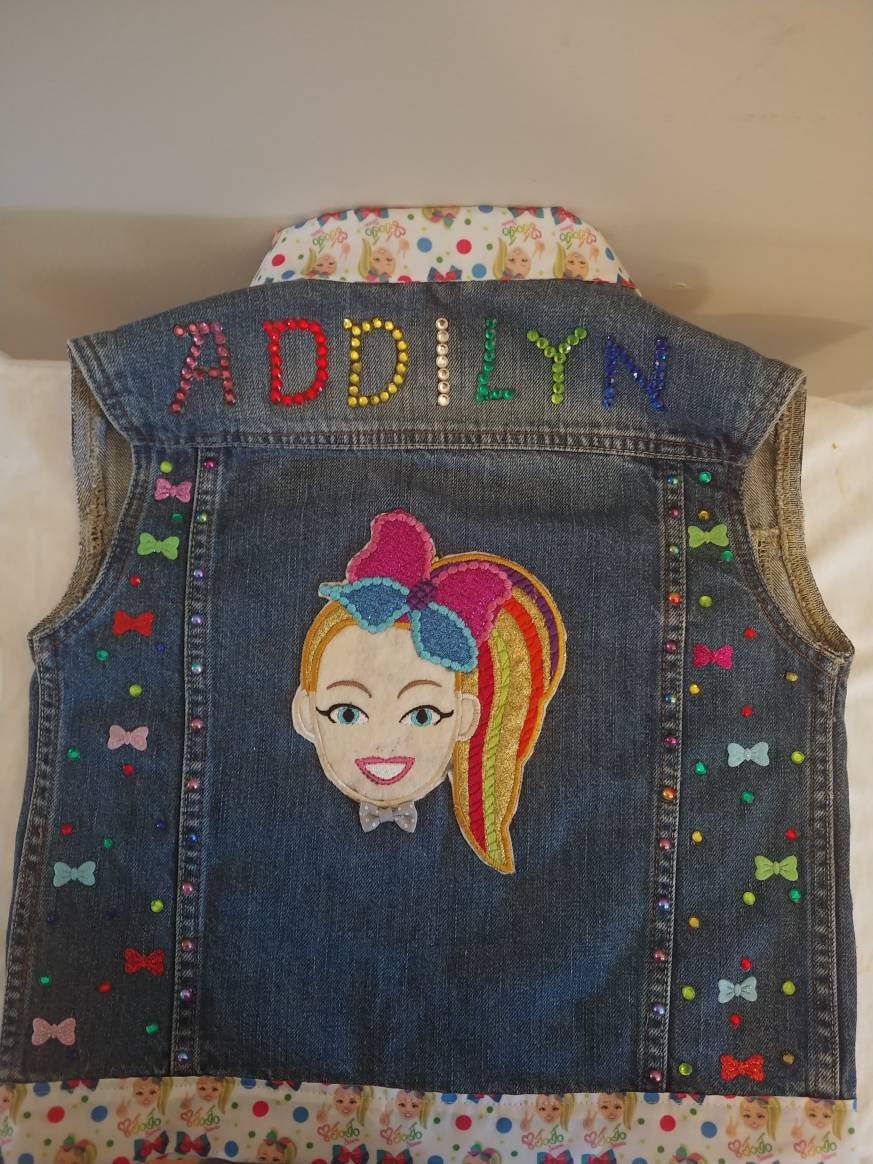 Personalized unique rare Jojo  inspired Jean vest jacket birthday gift.