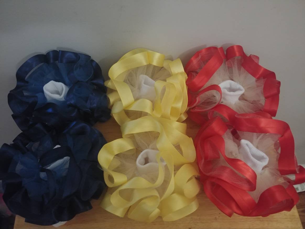 Ribbon  trim tulle.  nesha's socks. All children sizes. Birthday.Church. School